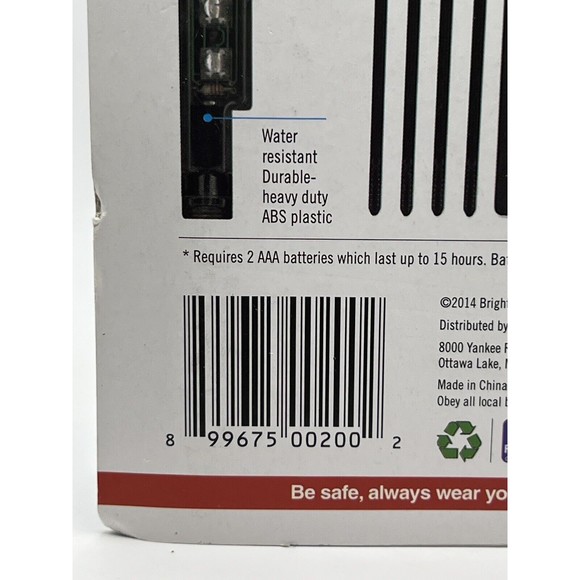 Brightz Red LED Bicycle Light Beam with 1-Constant & 3-Flash Mode Settings New - Picture 5 of 6